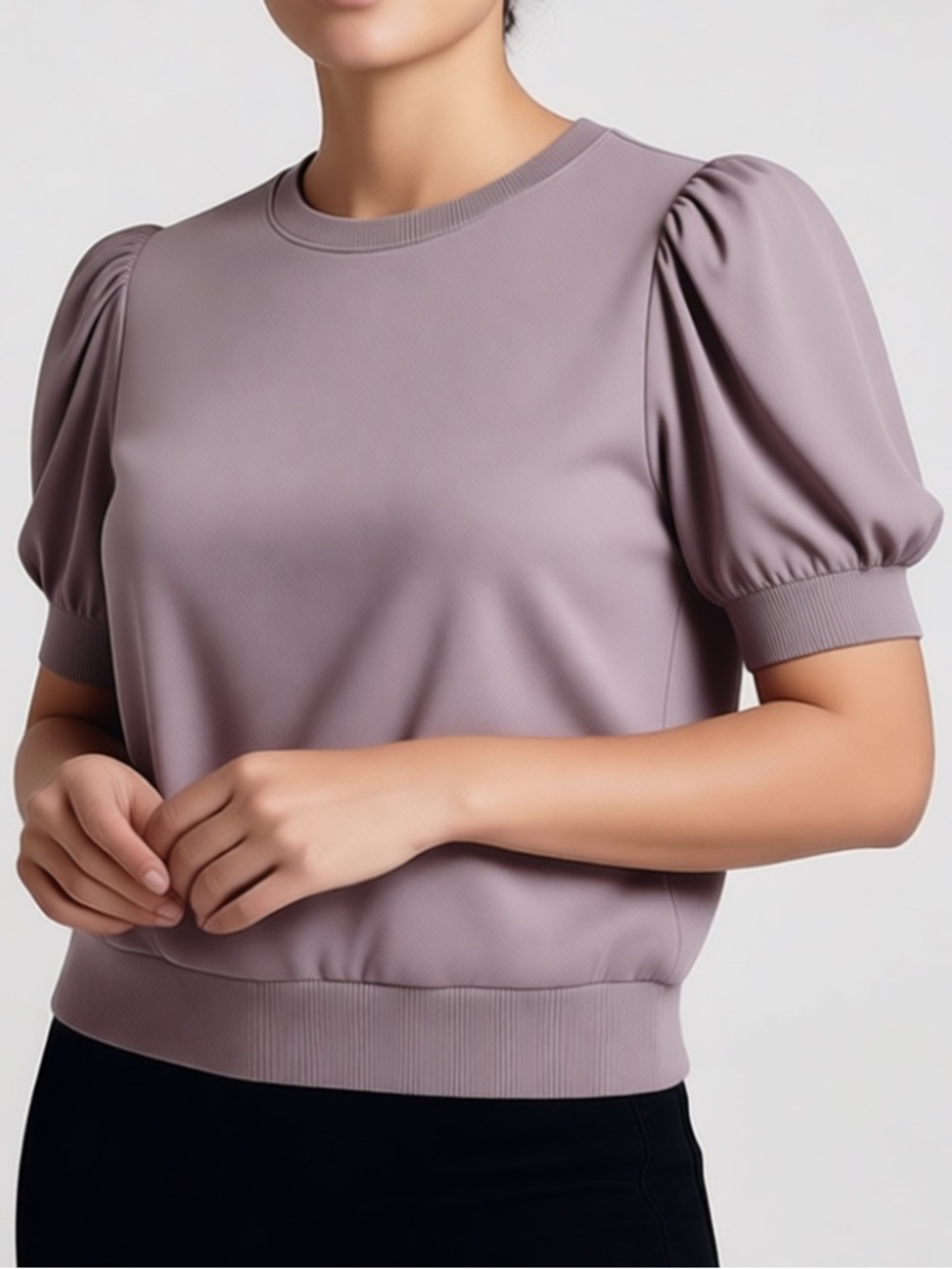 Puff Sleeve Cropped Top - M
